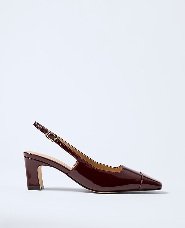 Cap Toe Patent Leather Slingback Pump