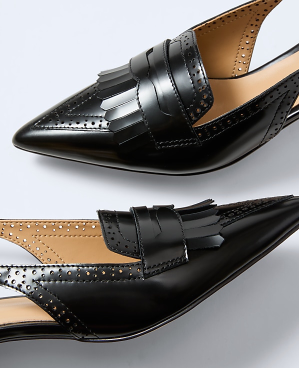 Leather Kiltie Slingback Pump