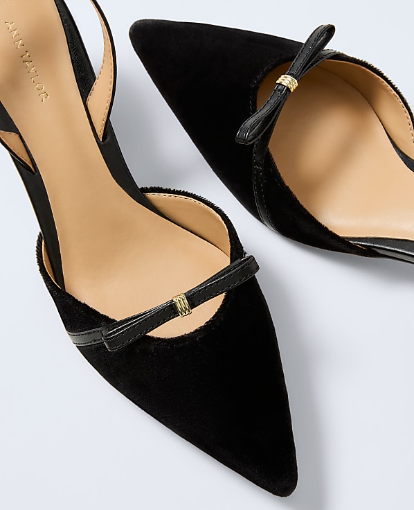 Velvet Bow Slingback Pump