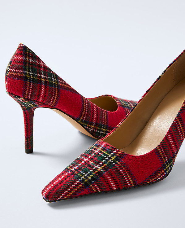 Plaid Nip Toe Pump