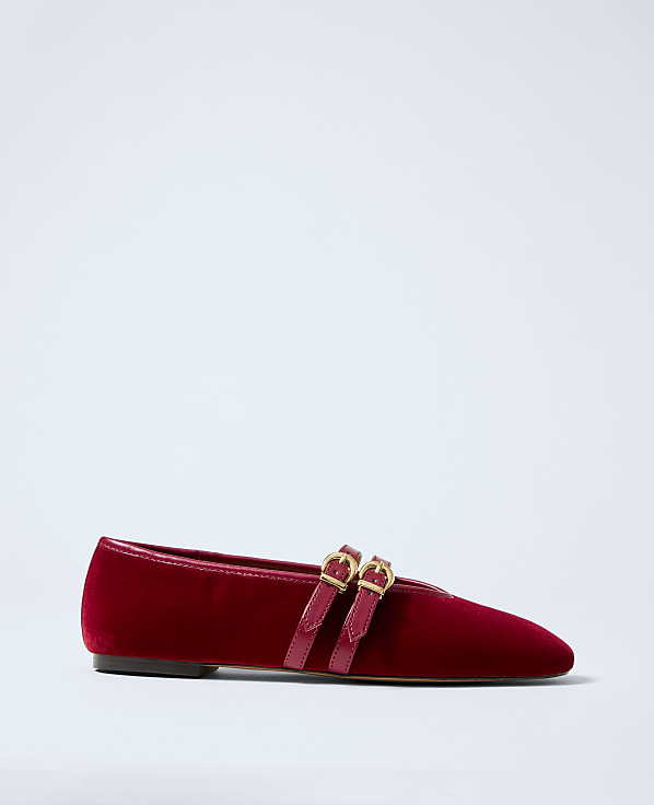 Weekend Velvet Buckle Flat