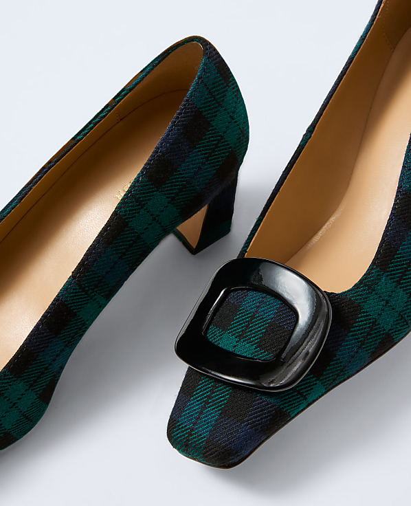 Block Heel Buckle Pump
