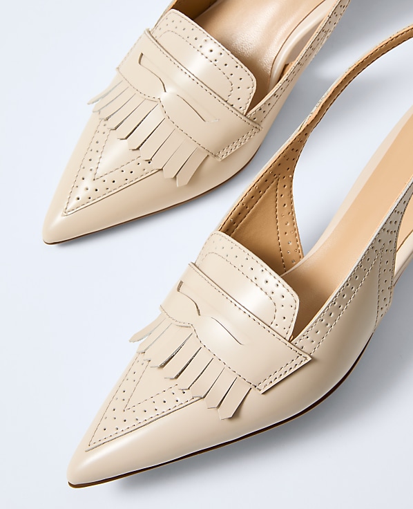 Leather Kiltie Slingback Pump