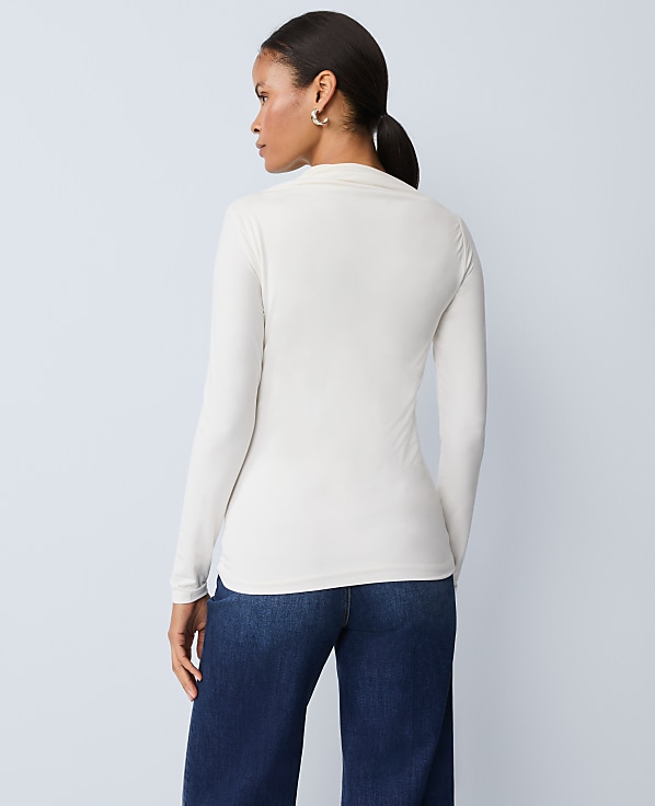 Petite Asymmetric Ruched Top