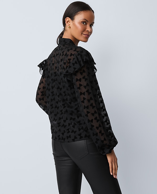 Petite Ruffle Trim Blouse
