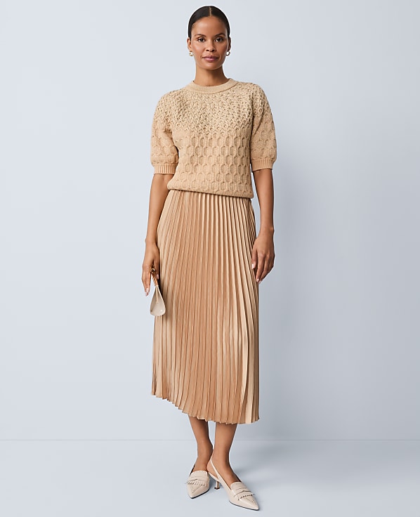 Petite Shimmer Cable Sweater Tee