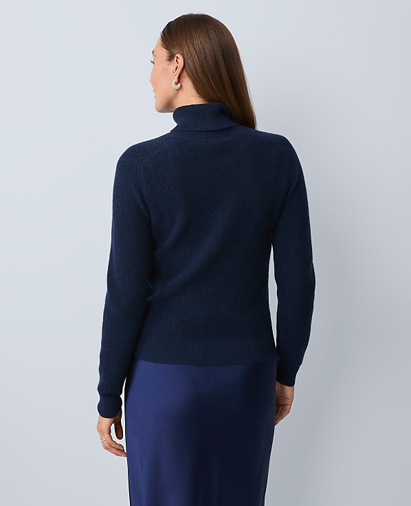 Studio Collection Cashmere Ribbed Turtleneck Sweater