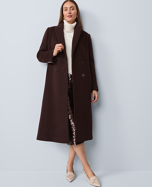 Studio Collection Cashmere Long Double Breasted Coat