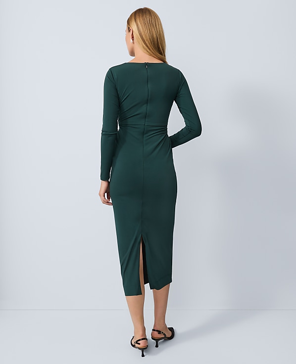 V-Neck Knit Sheath Dress