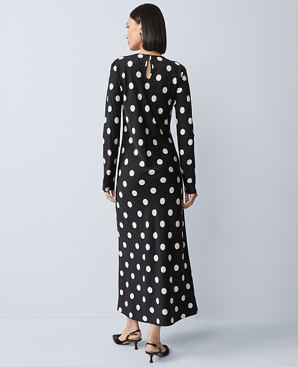 Dotted Satin Sheath Dress