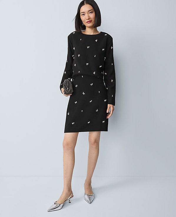 Petite Embellished A-Line Skirt