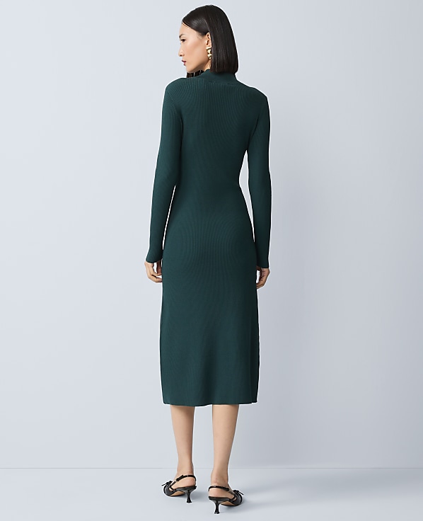 Ribbed Button Sweater Dress