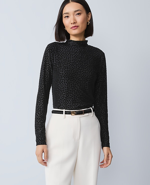 Velvet Mock Neck Top