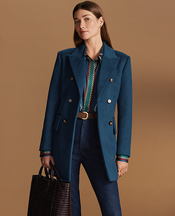 Petite Fitted Long Double Breasted Coat