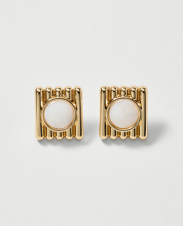 Textured Stone Stud Earrings