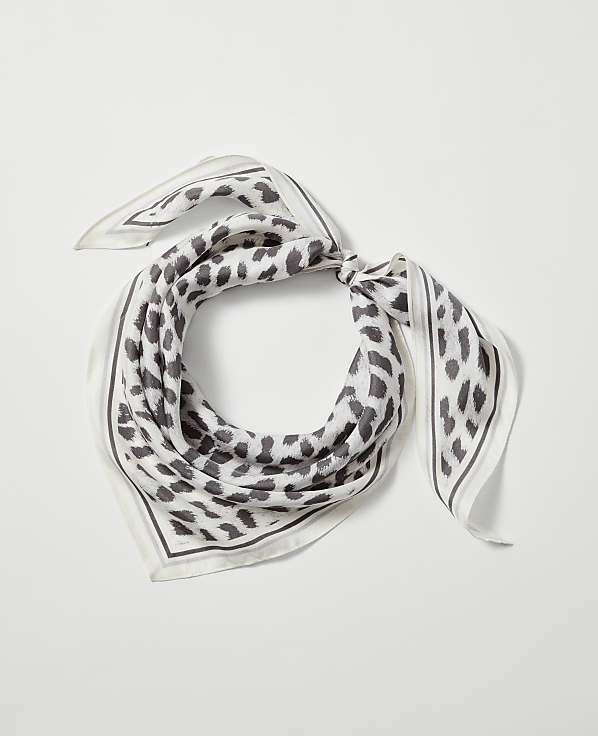 Animal Print Triangle Silk Scarf