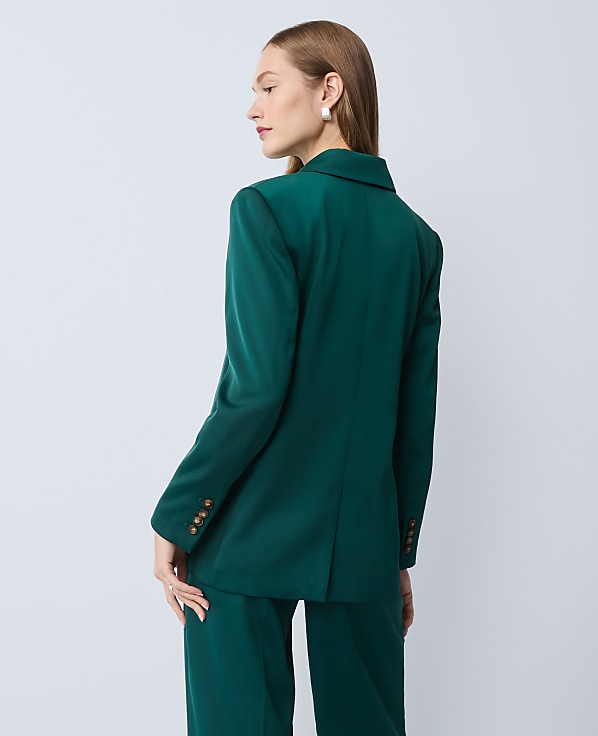 The Fitted Long Blazer in Satin