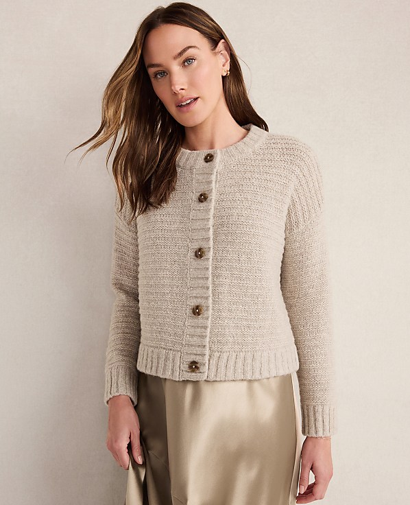 Haven Well Within Merino Wool Cashmere Link Stitch Cardigan