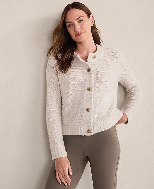 Haven Well Within Merino Wool Cashmere Link Stitch Cardigan