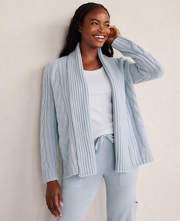 Haven Well Within Cashmere Cable Open Front Cardigan