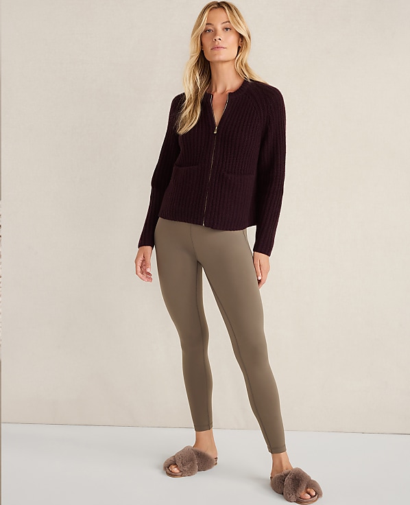 Haven Well Within Cashmere Shaker Bomber Sweater Jacket