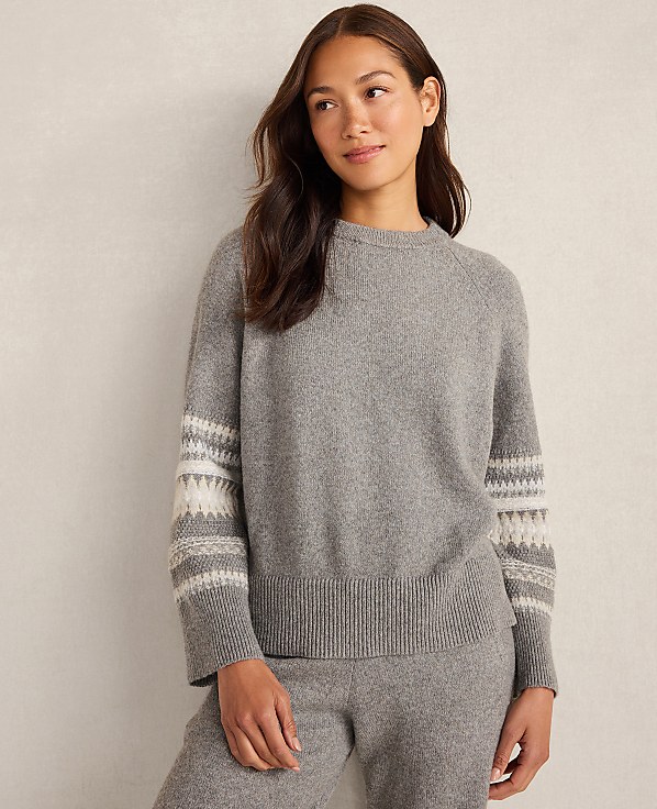 Haven Well Within Organic Cotton Blend Nostalgic Fair Isle Crewneck Sweater