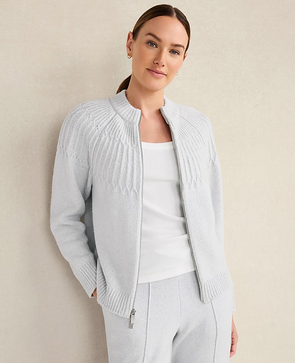 Haven Well Within Organic Cotton Blend Fair Isle Stitch Bomber
