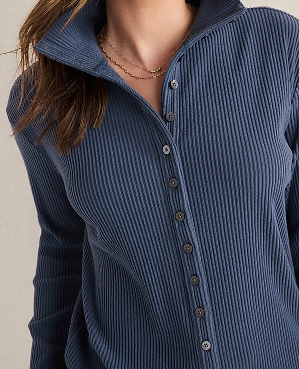 Haven Well Within Ottoman Rib Button-Front Top