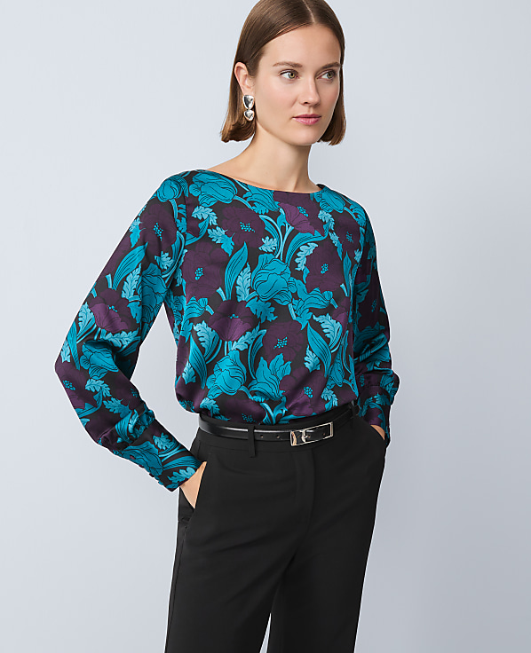 Floral Boatneck Blouse