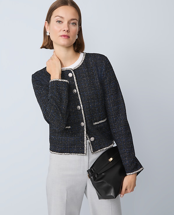 Petite Metallic Tweed Jacket