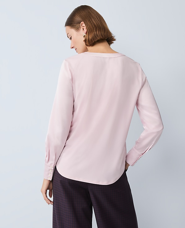 Mixed Media Pleat Front Top
