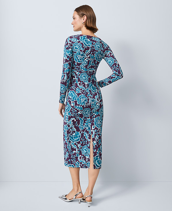 Petite Floral V-Neck Knit Dress