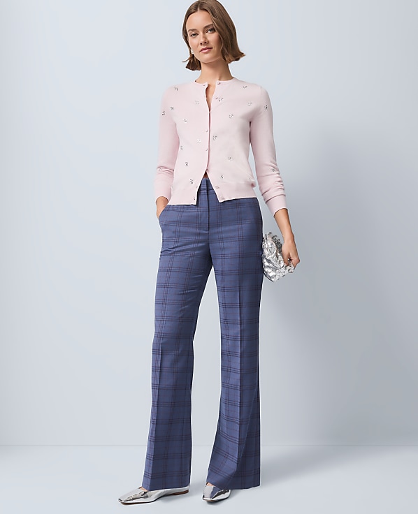 The Petite Flare Trouser in Plaid