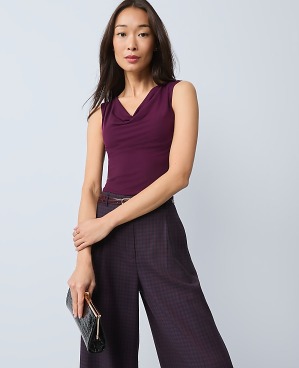 Draped Cowl Neck Top