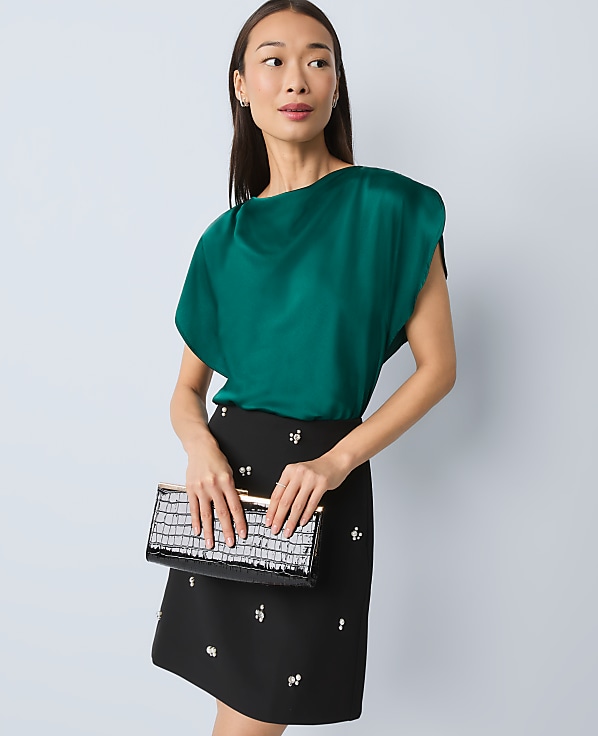 Draped Satin Blouse
