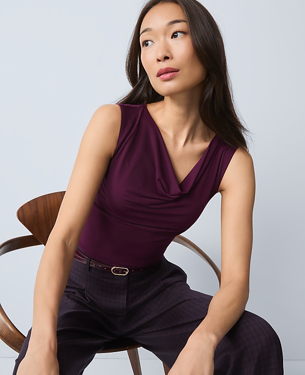Draped Cowl Neck Top