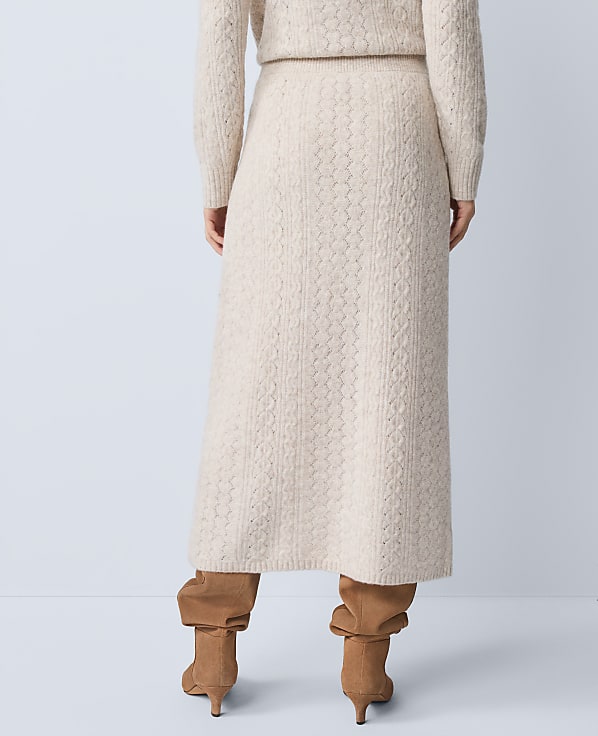 Petite Weekend Pointelle Sweater Skirt