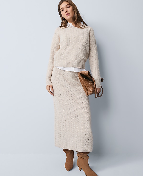 Weekend Pointelle Sweater Skirt