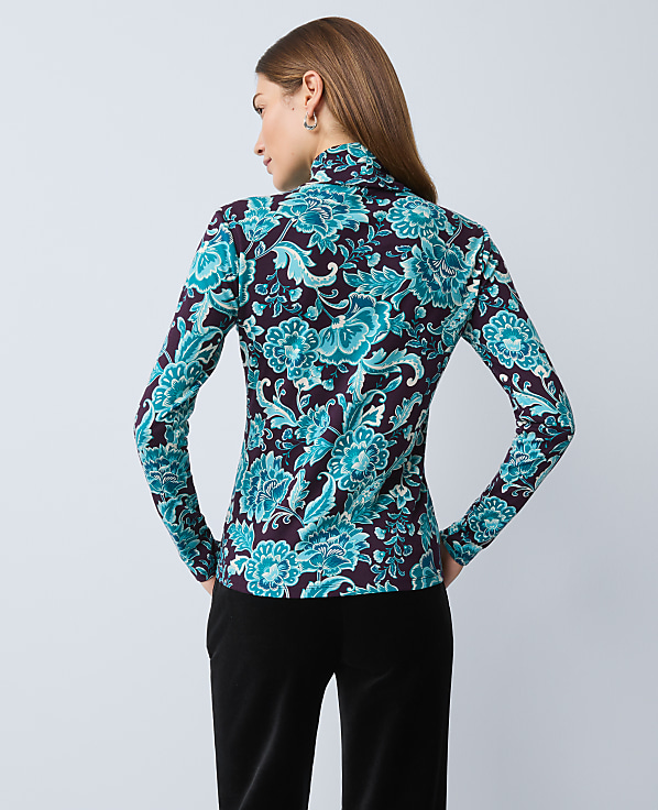 Petite Floral Turtleneck Top