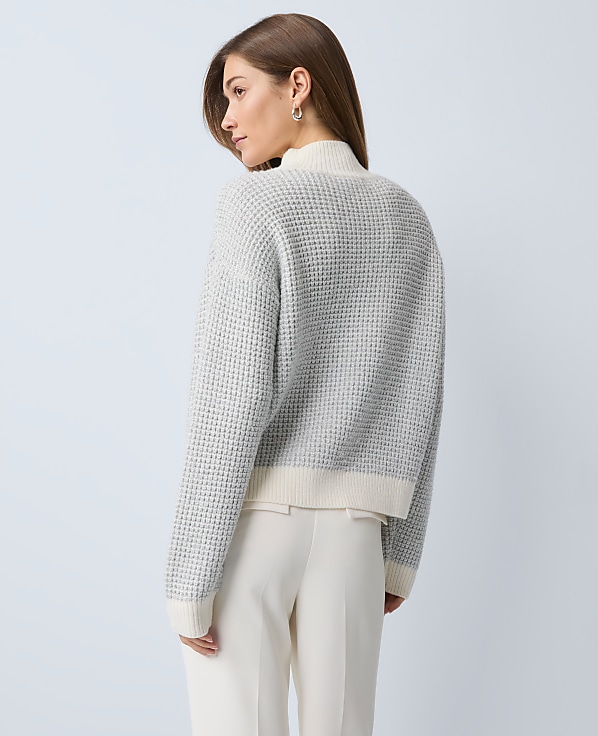 Metallic Waffle Knit Sweater