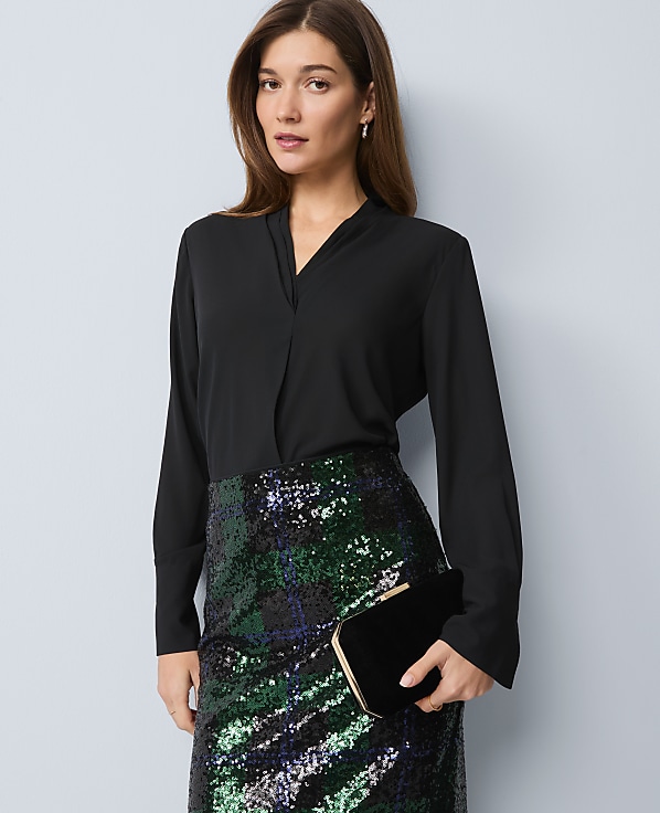 Pleat Neck Blouse