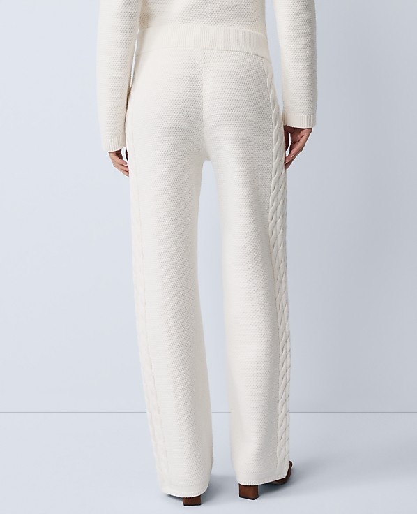 Weekend Mixed Stitch Wide-Leg Sweater Pant