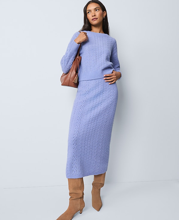 Weekend Pointelle Sweater Skirt