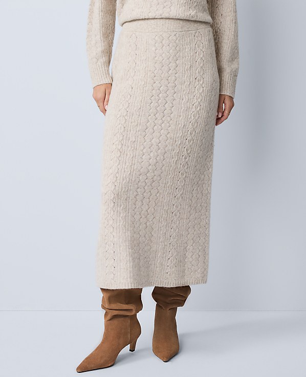Petite Weekend Pointelle Sweater Skirt