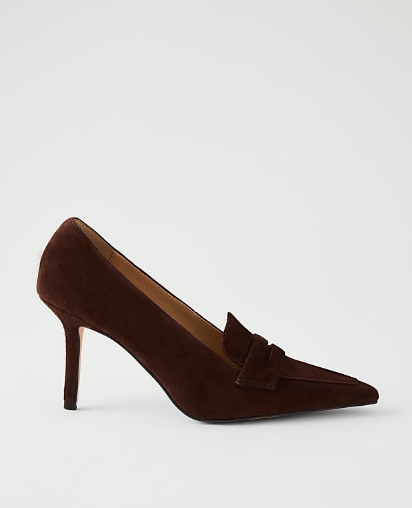 Suede Nip Toe Penny Pump