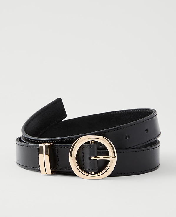 Leather Round Buckle Belt