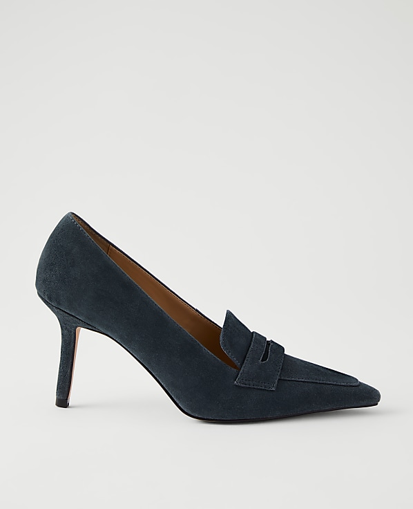 Suede Nip Toe Penny Pump