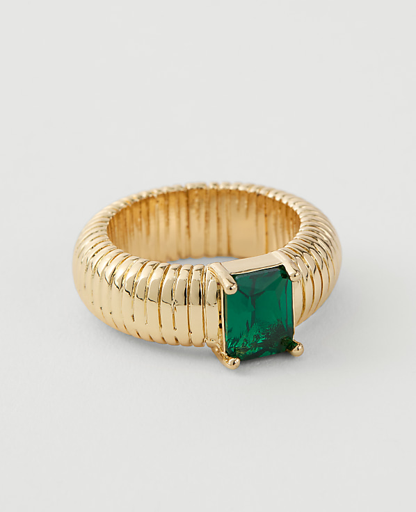 Textured Crystal Ring