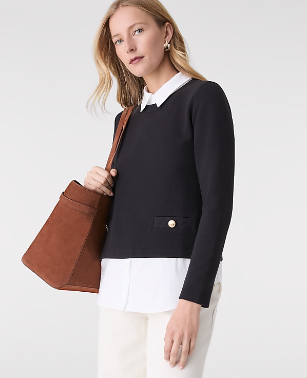 Petite Layered Mixed Media Top