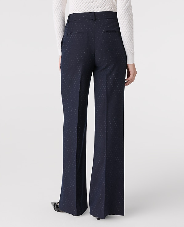 The Petite Dotted Wide-Leg Flare Trouser